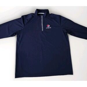 Pepsi Sport-Tek 1/4 Zip Pullover Jacket 2XL Navy Blue Embroidered Logo Mens Used